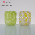 Yellow Color dot hand-blownglass cup Water Juice Glass